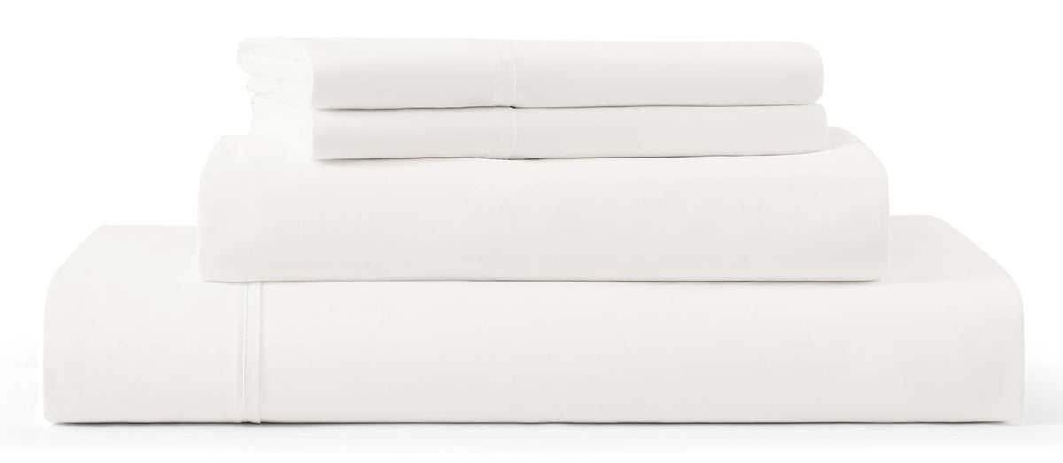 UGG - Juego de sábanas de Lujo de 4 Piezas con Bolsillos Profundos y 2 Fundas de Almohada Lavables a máquina, para recámara básico y Ropa de Cama universitaria, tamaño matrimonial XL, Blanco (Hedi)