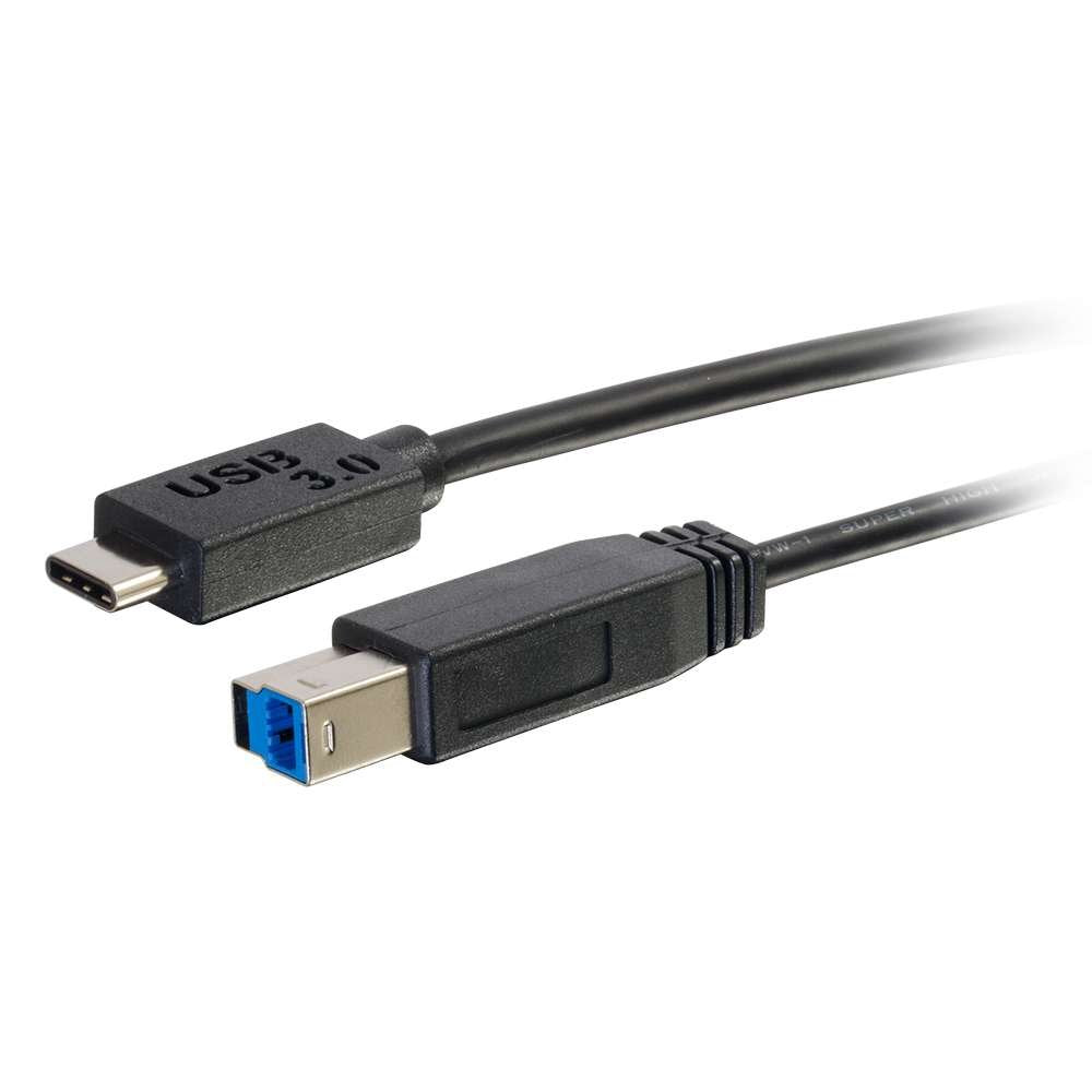 C2G 28867 USB 3.0 (USB 3.1 Gen 1) USB-C to USB-B Cable M/M (10 Feet) Thunderbolt 3, Tablet, Chromebook Pixel, Samsung Galaxy TabPro S, LG G6, Macbook