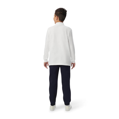 French Toast Long Sleeve Pique Polo Shirt (Standard & Husky) Camisa de Polo para Niños