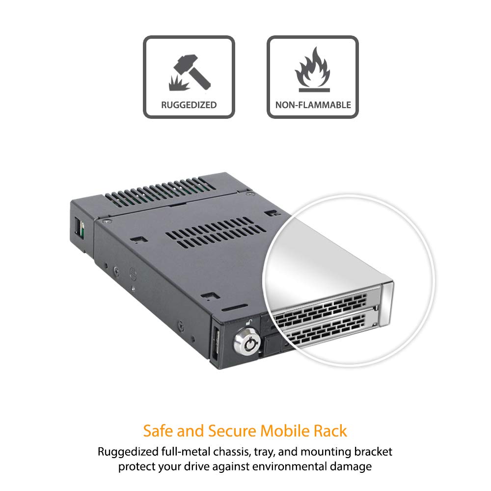 Icy Dock MB833M2K-B PCIe NVMe - Estante móvil para bahía Externa de 3,5" (1 x M.2 PCIe NVMe SSD
