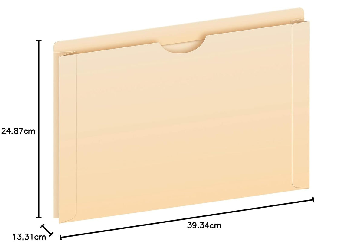 Pendaflex Chaquetas de archivo, tamaño legal, manila, expansión de 2 pulgadas, pestañas reforzadas de corte recto con corte de pulgar, 50 por caja (23200EE), beige