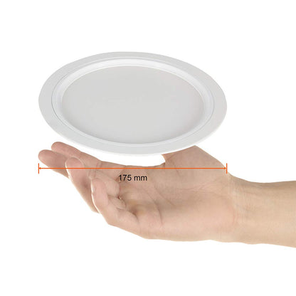 Construlita Lámpara Interior Empotrado, 18 W, 127 - 220 V, Color Blanco, Luz Cálida 3000 k, Lámpara Interior, Downlight, 1715 lm