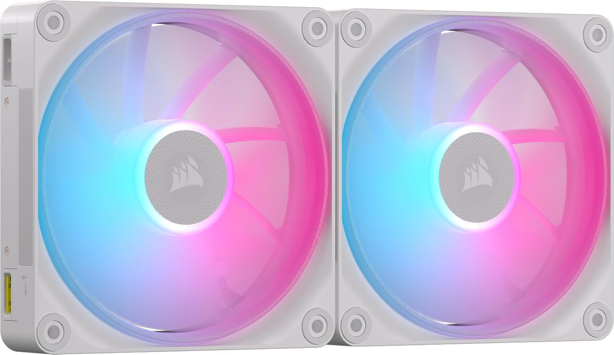 Corsair iCUE Link LX120 RGB Ventiladores PWM, Kit con iCUE Link System Hub - 2 x 140mm - Blanco