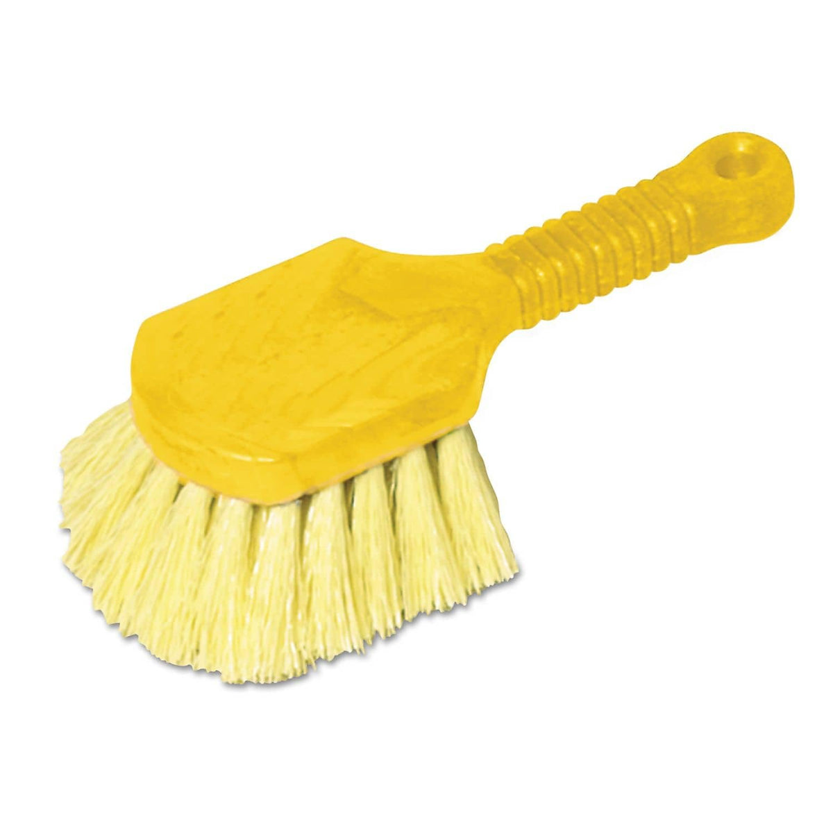 Rubbermaid Commercial Products - cepillo para polvo utilitario con mango de plástico corto, relleno sintético, amarillo, para baño, ducha, azulejos, cubiertas, neumáticos de automóvil, uso al aire última
