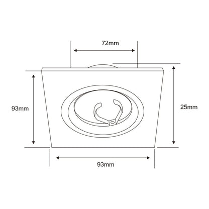 Tecnolite Lámpara para Empotrar, de interior color Satinado, 50 W YD-620/AL