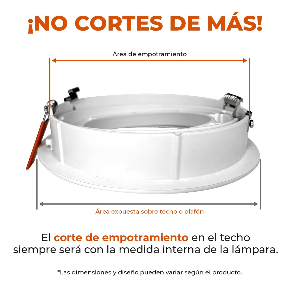 Construlita Lámpara Downlight LED de 18 W, 19 cm Diámetro, Luz Blanca Neutra, LED integrado, Driver incluido