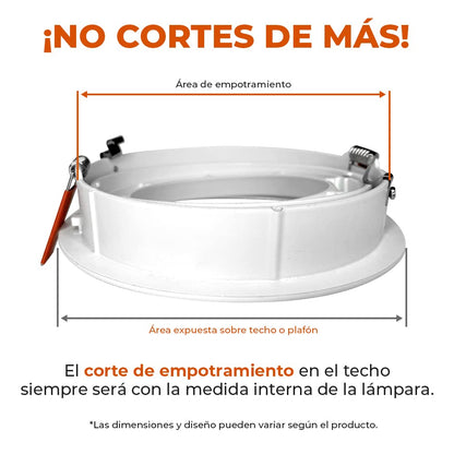 Construlita Lámpara Downlight LED de 18 W, 19 cm Diámetro, Luz Blanca Neutra, LED integrado, Driver incluido