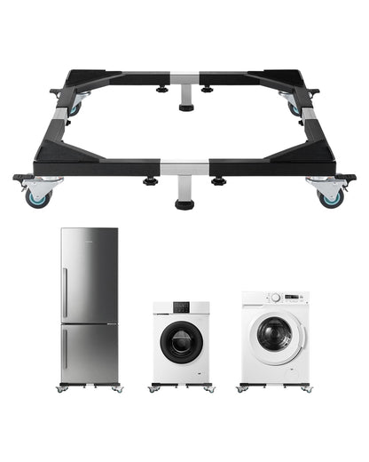 VEVOR Base Móvil para Muebles 930 x 810 x 100 mm con 8 Ruedas Gemelas con Bloqueo y 4 Frenos, Capacidad de Carga de 544 kg, Plataforma Rodante Ajustable de 584,2-929,64 mm para Lavadora, Frigorífico
