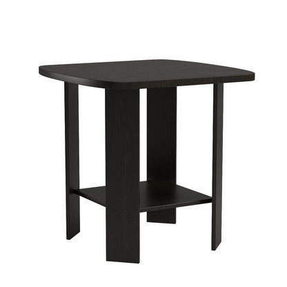 Furinno Mesa Auxiliar de Diseño Simple de 2 Niveles con Bordes Suaves, Espresso, Set de 2