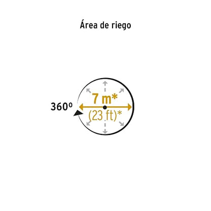 Pretul REG-2P, Regadera giratoria con 3 brazos, chorro fino, Pretul