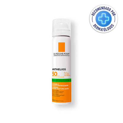 La Roche-Posay Anthelios Bruma Invisible FPS 50+ Protector Solar en Spray, Resistente al Agua con Efecto Matificante y Textura Ultraligera de Rápida Absorción, 75 ml
