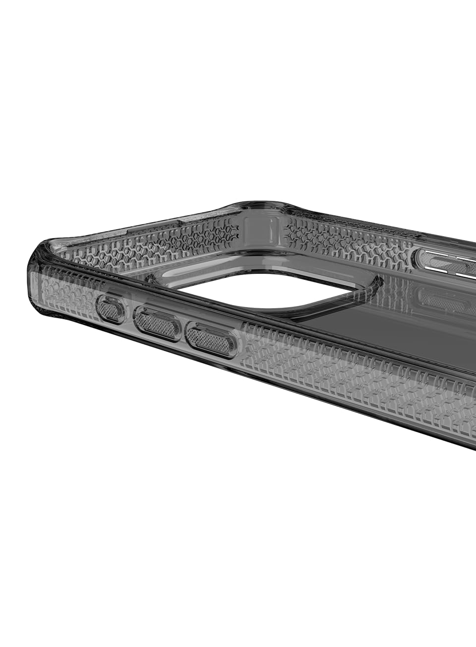 ItSkins Spectrum R Clear Funda Compatible con iPhone 15 Pro, Protección Caídas 3m, Bordes Elevados, Tecnología Antimicrobiana - Humo
