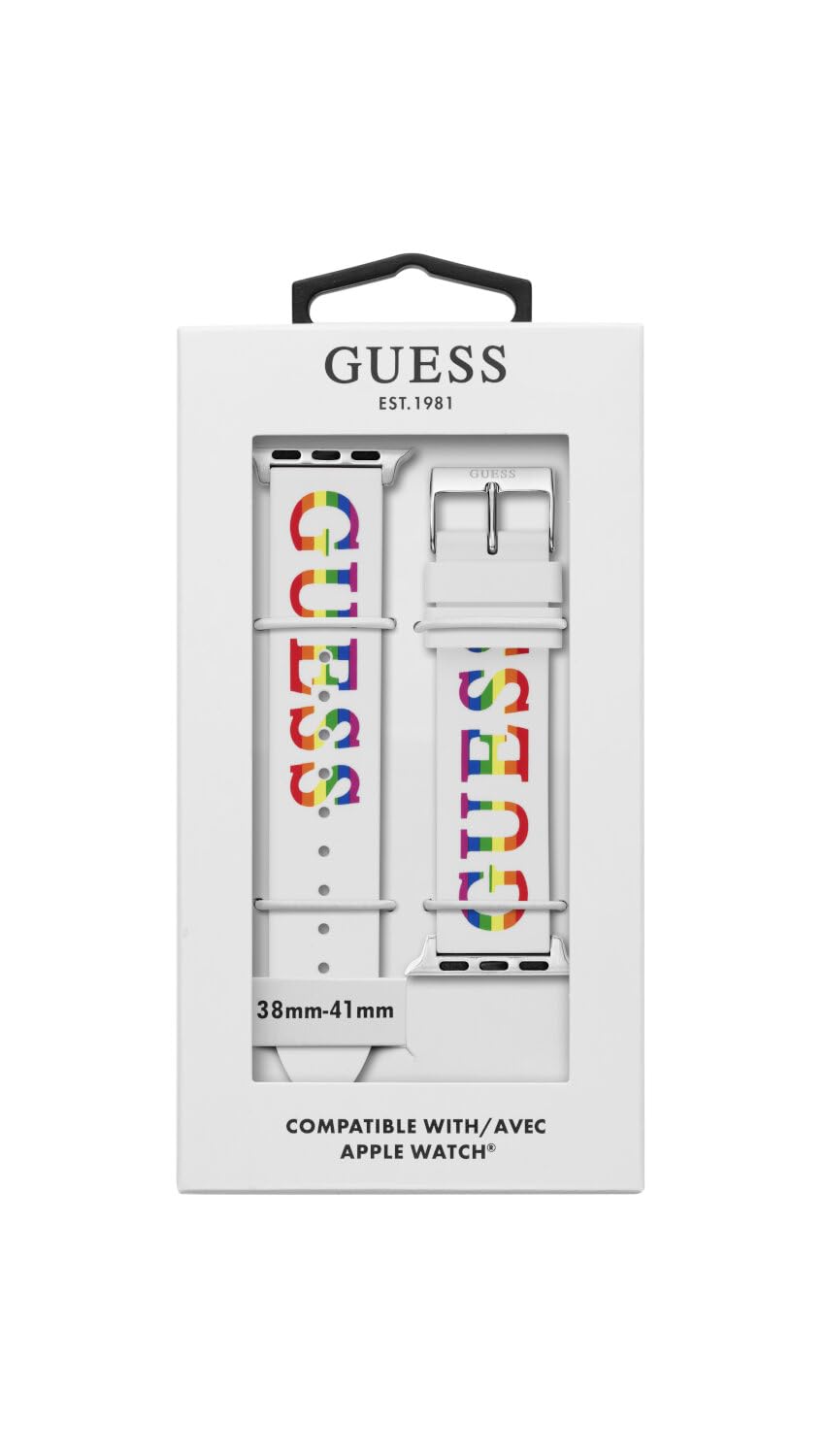 GUESS Correa de reloj inteligente para Dama compatible con Apple Watch (38MM-40MM) Blanco