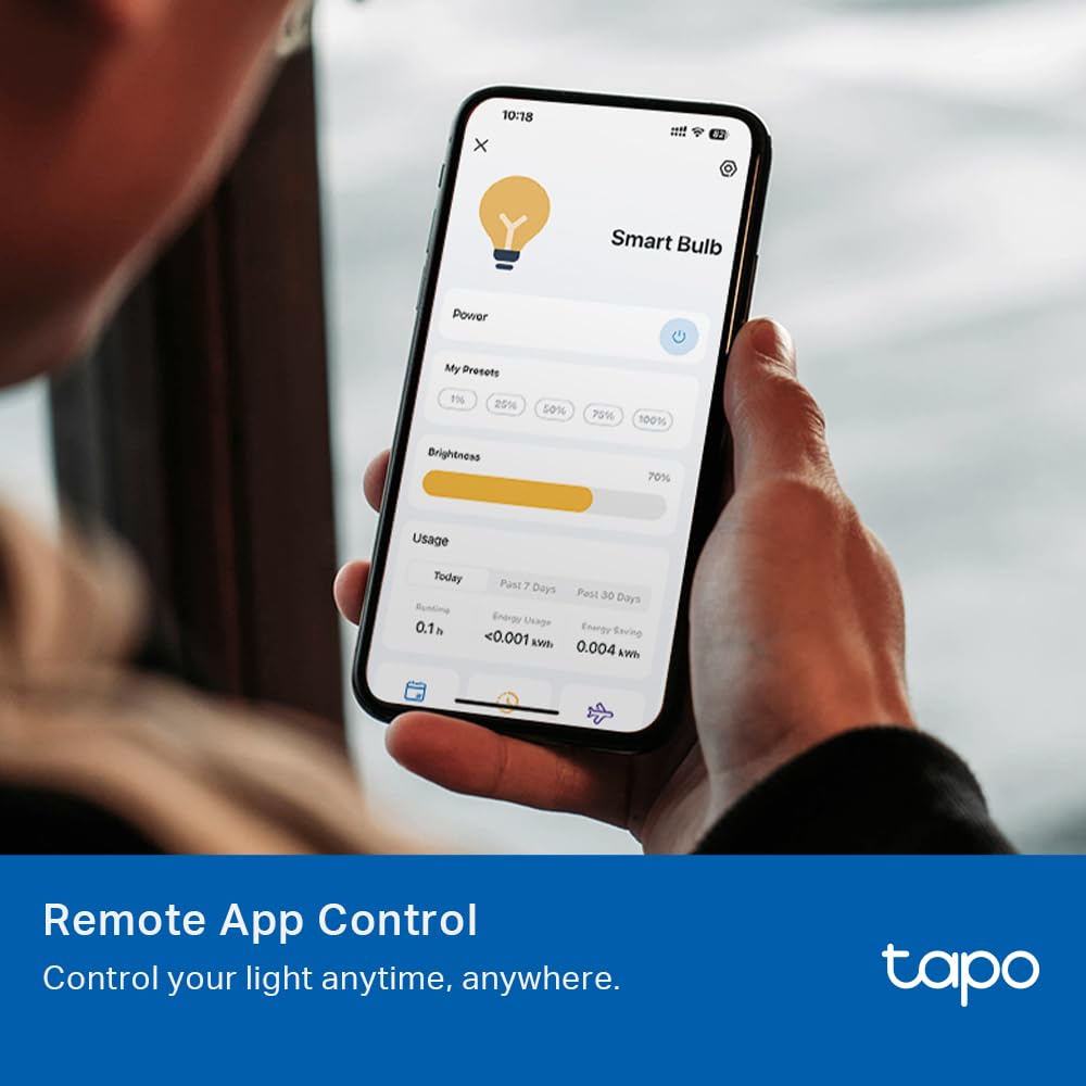 Tapo TP-Link - Bombillas inteligentes - Luz natural de día, regulable, compatible con Alexa y Google Home, foco A60/base E27, equivalente a 60 W, CRI>90 800 lm, WiFi de 2.4 GHz, no requiere
