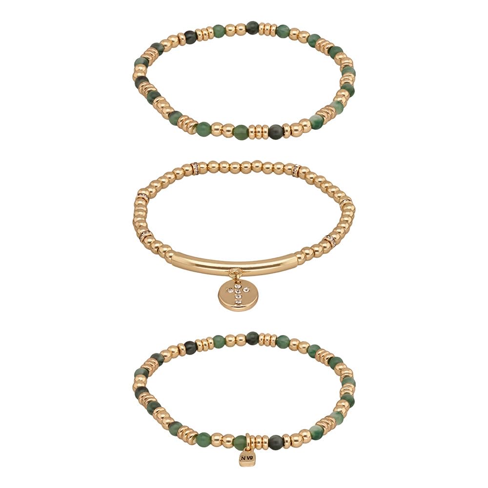 Nine West Box Set Pulsera Dorado Multiniveles para Mujer
