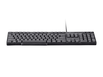 Monoprice Mono USB Keyboard - Black, Spill Resistant Membrane, Comfortable, Standard Layout - Workstream Collection