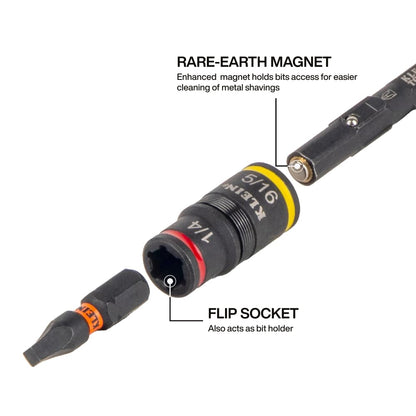 KLEIN TOOLS 85191HD | Escariador Conductos 3 En 1 | Uso Impacto | 1/2 Y 3/4 | Escaria tubos de 1/2 y 3/4 pulgadas con una herramienta 3 en 1 de impacto, con conexión rápida para dados integrada.