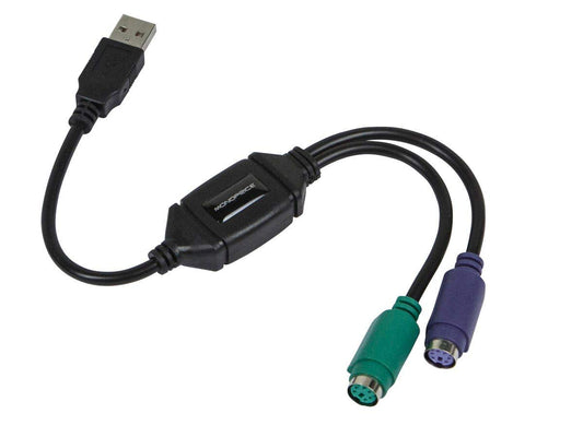 Monoprice PS/2 Keyboard/Mouse to USB Converter Adapter, Black (110934)