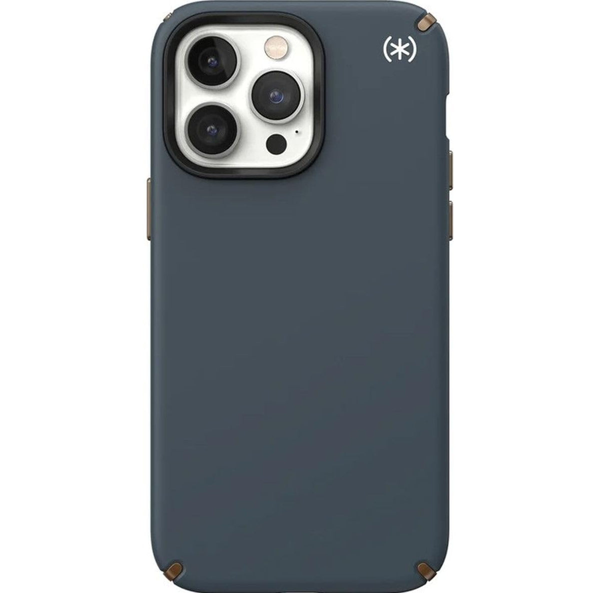 Speck Presidio2 Pro Funda Compatible con iPhone 14 Pro MAX, Protección Caídas 4m, Bisel Elevado, Protección Antimicrobiana - Carbón/Bronce