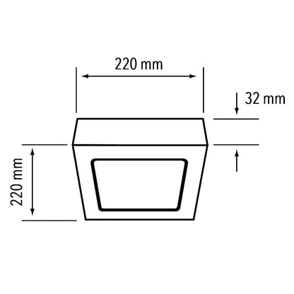 Tecnolite Lámpara Plafón LED de Sobreponer 18 W, Luz de Día, Interiores, No atenuable, LED integrado