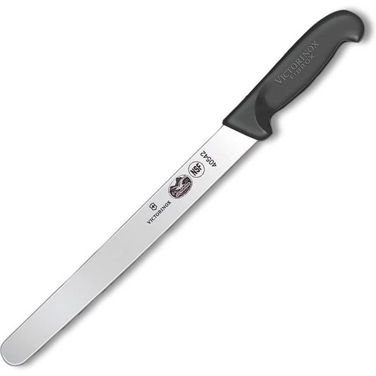 Victorinox Cuchillo para Jamón, Redondo, Fibrox, Negro, 25 cm