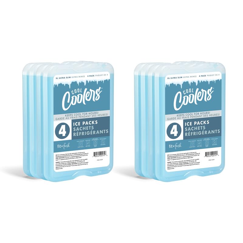 Fit & Fresh Paquetes de Hielo Reutilizables XL para Lonchera - Azul 8 PK