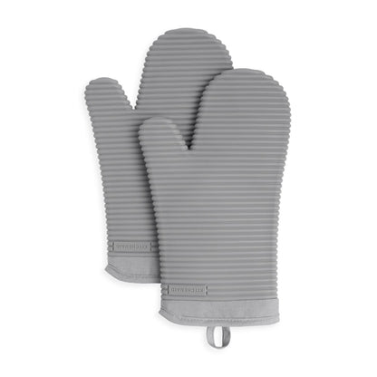 KitchenAid Juego de 2 Manoplas de Silicona Acanaladas - 7.5"x13" - Gris