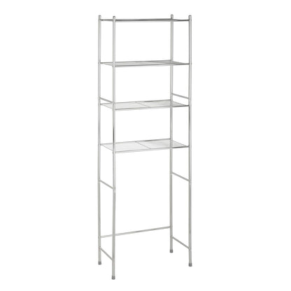 Honey-Can-Do BTH-05281 Estente de 4 niveles para ahorrar espacio, Cromado, 24.02" x 11.02" x 67.72"