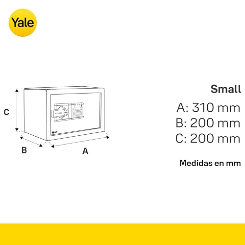 Yale Caja Fuerte de Seguridad Digital Eelectrónica Chica, 20 x 20 x 31 cm