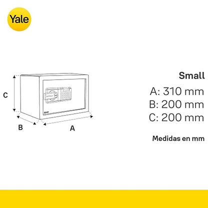 Yale Caja Fuerte de Seguridad Digital Eelectrónica Chica, 20 x 20 x 31 cm