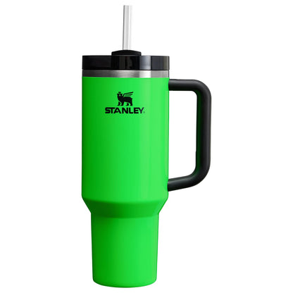 Stanley Quencher H2.0 Termo de Acero Inoxidable con Popote 1.18 L - Green Neón