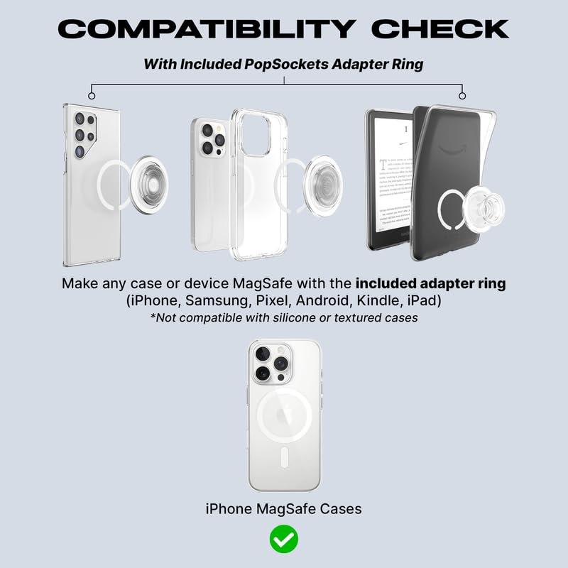 PopSockets - Empuñadura para teléfono MagSafe con soporte, soporte magnético, parte superior intercambiable, sujeción segura para iPhone MagSafe, agarre para teléfono y tablet, Squishmallows - Charles