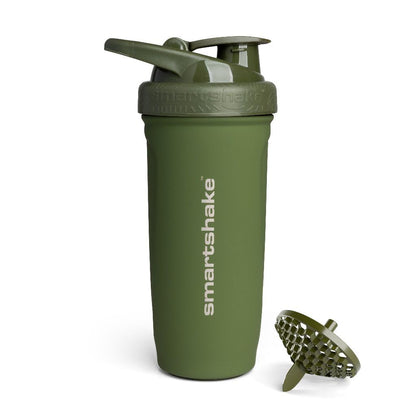 SmartShake Reforce Botella Mezcladora de Acero Inoxidable, 900 ml, Gris - 0.9 Litros - Verde