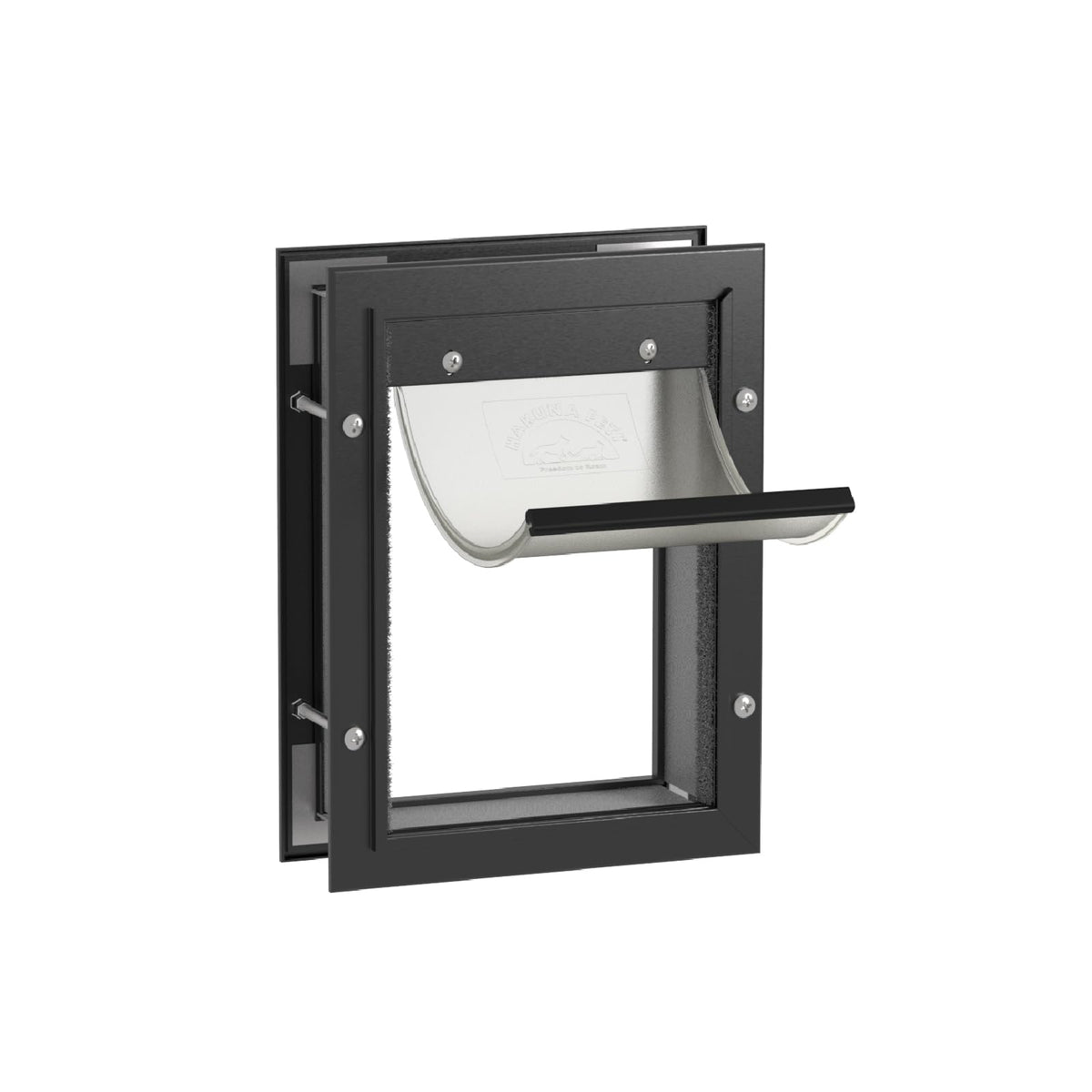 Hakuna Pets Puerta de Aluminio para Mascotas con Panel de Bloqueo de 2 Vías - Small for Pets to 20 lbs - Black