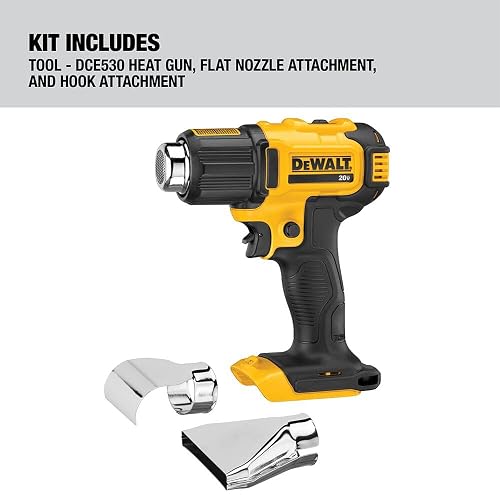 DEWALT Pistola de Calor Inalámbrica 6.89", 2 Modos, 20V, DCE530B | Pistola de Calor de 6.89" (175mm), 2 Modos de Temperatura, 20V