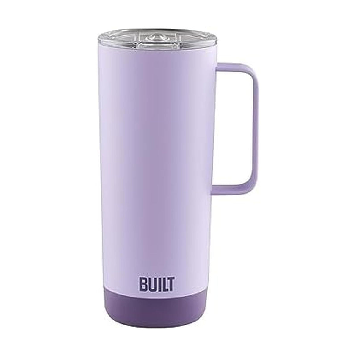 BUILT - Taza cascada de 20 onzas con asa, tapa deslizante, acero inoxidable, vaso caliente o frío, lavanda salvaje