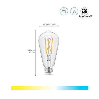 WiZ Foco ST19 Tunable White Controlable por Wi-Fi + Bluetooth, Transparente