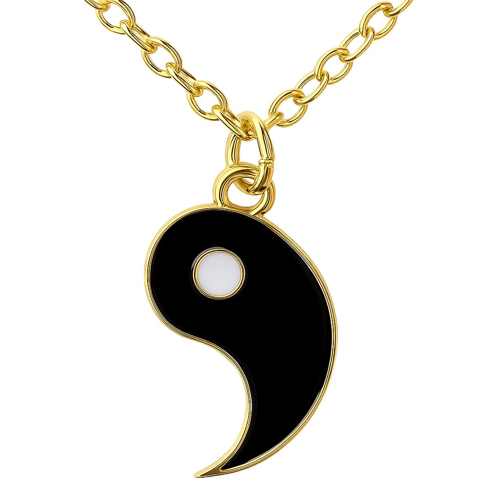XYPHIELLE Collares para Parejas - Dijes Yin Yang que Crean el Tai Chi al Unirse, Juego de Aleación Dorada con Brazalete Tejido, Regalo para Mitades Complementarias (Aniversario, San Valentín)