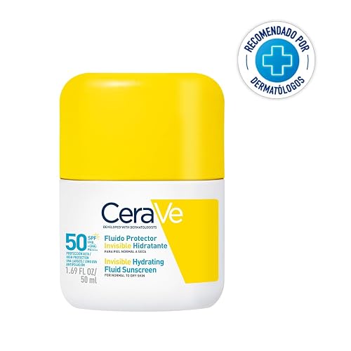 CeraVe Fluido Protector Invisible Hidratante 50FPS protector solar hidratante facial para piel seca 50ml