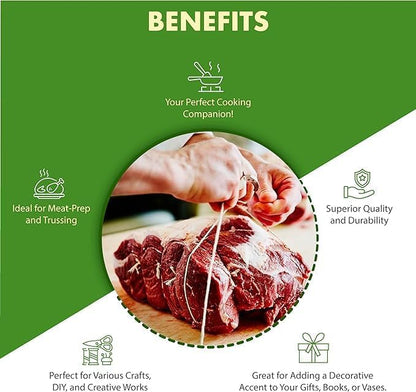 Regency Wraps - Cordel de Cocina para carniceros, Hecho de algodón Natural Pesado para Trussing de Pavo y preparación de Carne para Asar Cono de 1000 pies, Aprox. 1 Libra Paquete de 1