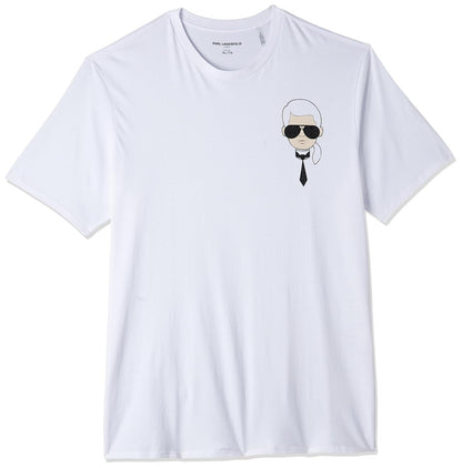 Karl Lagerfeld - Playera clásica de Manga Corta con Cuello Redondo para Hombre - CH - Blanco 100Piezas
