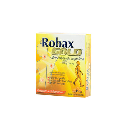 Robax Gold, Relajante Muscular con Efecto Analgésico, para Dolores de Espalda y Tensión Muscular, 24 tabletas