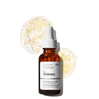 The Ordinary Caffeine Solution 5% + EGCG, Suero para contorno de ojos con Cafeína — Suero de ojos para mejorar ojeras y ojos cansados, 30ml