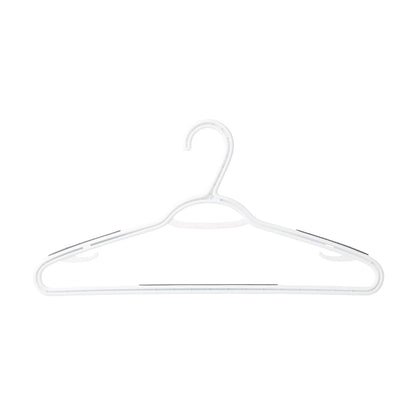 neatfreak - Juego de 10 Perchas Antideslizantes Delgadas para Ahorrar Espacio con Ganchos de lencería y Pantalones/Barra de Accesorios, Ganchos patentados de plástico Blanco con Marco W