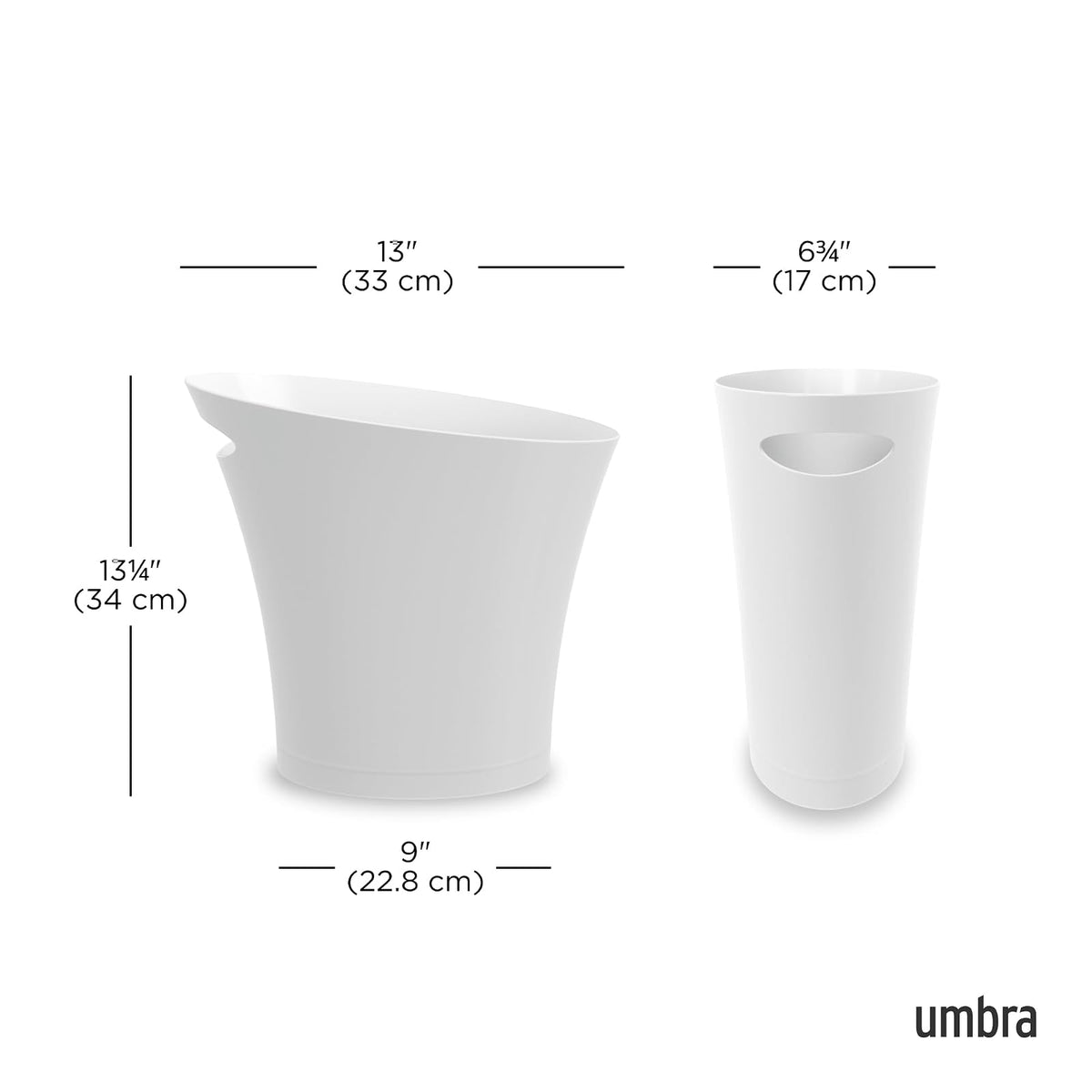 Umbra Skinny Bote de basura, Blanco metálico