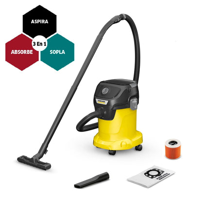 Kärcher Aspiradora depósito de plástico de 17 l, Cable de 4 m, Filtro de Cartucho de una Pieza KWD-3