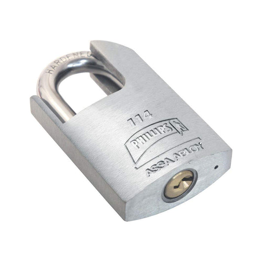 Phillips Candado Metálico Modelo 114P Gancho Largo Plata