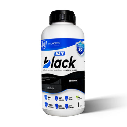 Nanoprotecto 777 SSBLM BLACK MATE Protector e intensificador para piedras negras mate Ideal para: recinto, tikul, granito negro flameado, slate piedras porosas negras 1l