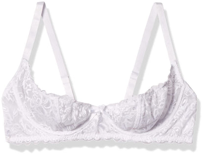 Dreamgirl Sujetador con Aros y Copas Abiertas de Encaje Sujetador para Mujer - Blanco - 42