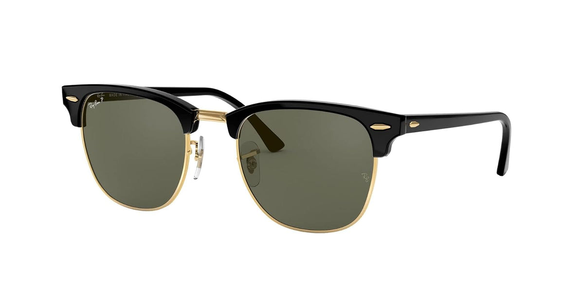 Lentes oscuros Rb3016 Clubmaster Square anteojos de sol, Ray-Ban, Mujer, Tortoise & Gold/Blue Flash, 51 mm